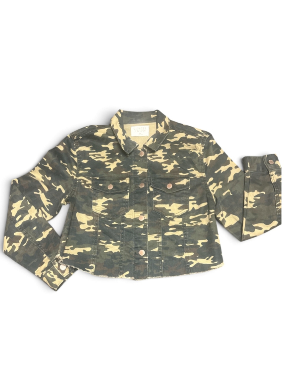 Tinsel Town Camo Utility Jacket Size M Green Beige
